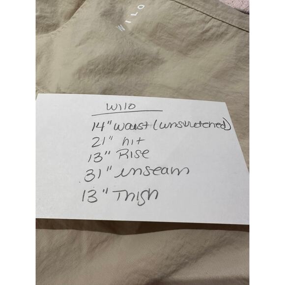 Wilo Parachute‎ Cargo Pants Womens M Clay Ivory Wide Leg Elastic Waist Light NEW - Picture 12 of 12